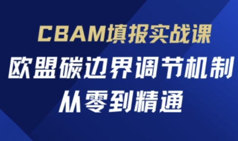 CBAM填报实战课，欧盟碳边界调节机制，从零到精通-青年云网创—高质量项目商城