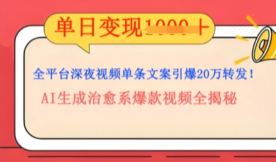 全平台深夜文案新风口：DeepSeek生成百万播放量金句，治愈系内容涨粉速度快4倍-青年云网创—高质量项目商城