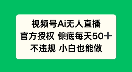 视频号AI无人直播，官方授权  每天50+，不违规 小白也能做-青年云网创—高质量项目商城