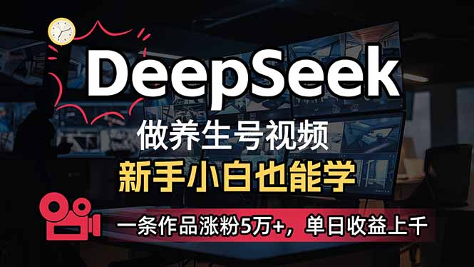 （14199期）小白用DeepSeek做养生号，一条作品涨粉5万+，单日收益上千-青年云网创—高质量项目商城